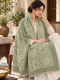 Sage Green Beaded Star Medallion Embellished Shawl