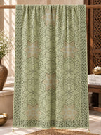 Sage Green Beaded Star Medallion Embellished Shawl