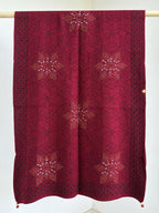 Wine Beaded Star Medallion Embellished Shawl