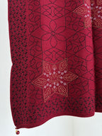 Wine Beaded Star Medallion Embellished Shawl