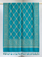 Teal Diamond Trellis Beaded Embellished Shawl