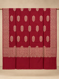 Red Gold Boteh Medallion Wool Shawl with Fringe