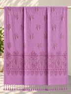 Lavender Pink Beaded Paisley Embellished Shawl