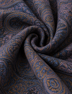 Indigo Kani Paisley Shawl with Ornate Border