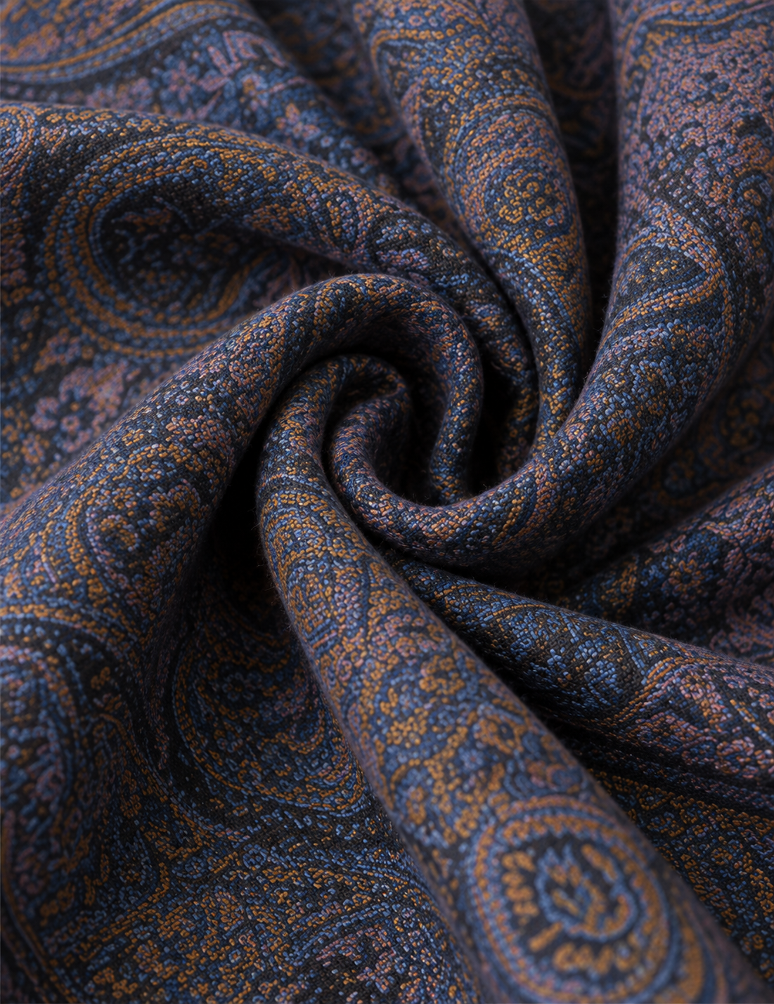 Indigo Kani Paisley Shawl with Ornate Border