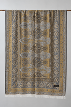 Golden Grey Kani Paisley Shawl