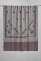 Silver Grey Stole with Floral Vine Sprigs