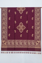 Plum Paisley Shawl with Medallion Accents