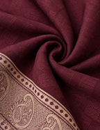 Maroon Solid Shawl with Paisley Border