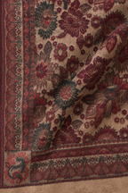 Maroon Floral Jacquard Shawl with Blush Panel