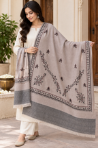 Dusty Pink Stole with Floral Vine Sprigs