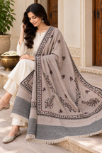 Dusty Pink Stole with Floral Vine Sprigs