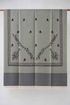Beige Stole with Floral Vine Sprigs