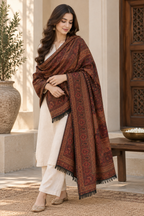 Rust & Pink Kani Paisley Shawl